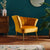 Soliloquy Shell Designer Orange Velvet Lounge Chair - Wood Grey
