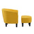 Prijakt Langley Single Seater Accent Chair With Footstool Ottoman In Yellow