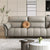 Elisabet Premium Modern Sofa Set In Off White Leatherette - Wood Grey