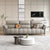 Elisabet Premium Modern Sofa Set In Off White Leatherette - Wood Grey
