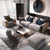 Laver Preimum Modern Sofa Set In Grey Suede - Wood Grey