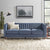 Kottebo Luxury Straight Line Sofa Set In Suede - Wood Grey
