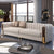 Hemnes Premium Modern Sofa Set In Off White Leatherette - Wood Grey