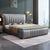 Bhan Luxury Upholstered Bed In Leatherette - Wood Grey