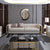 Hemnes Premium Modern Sofa Set In Off White Leatherette - Wood Grey