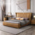 Bhan Luxury Upholstered Bed In Leatherette - Wood Grey