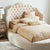 Alagnak Quilted Upholstered Bed With Storage In Beige Suede