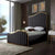 Aisre Upholstered Bed With Storage In Suede - Wood Grey