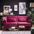 Nisse Chesterfield Sofa Set In Burgundy Color - Wood Grey