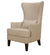 Murtera High Back Wing Chair In Silver Color - Wood Grey